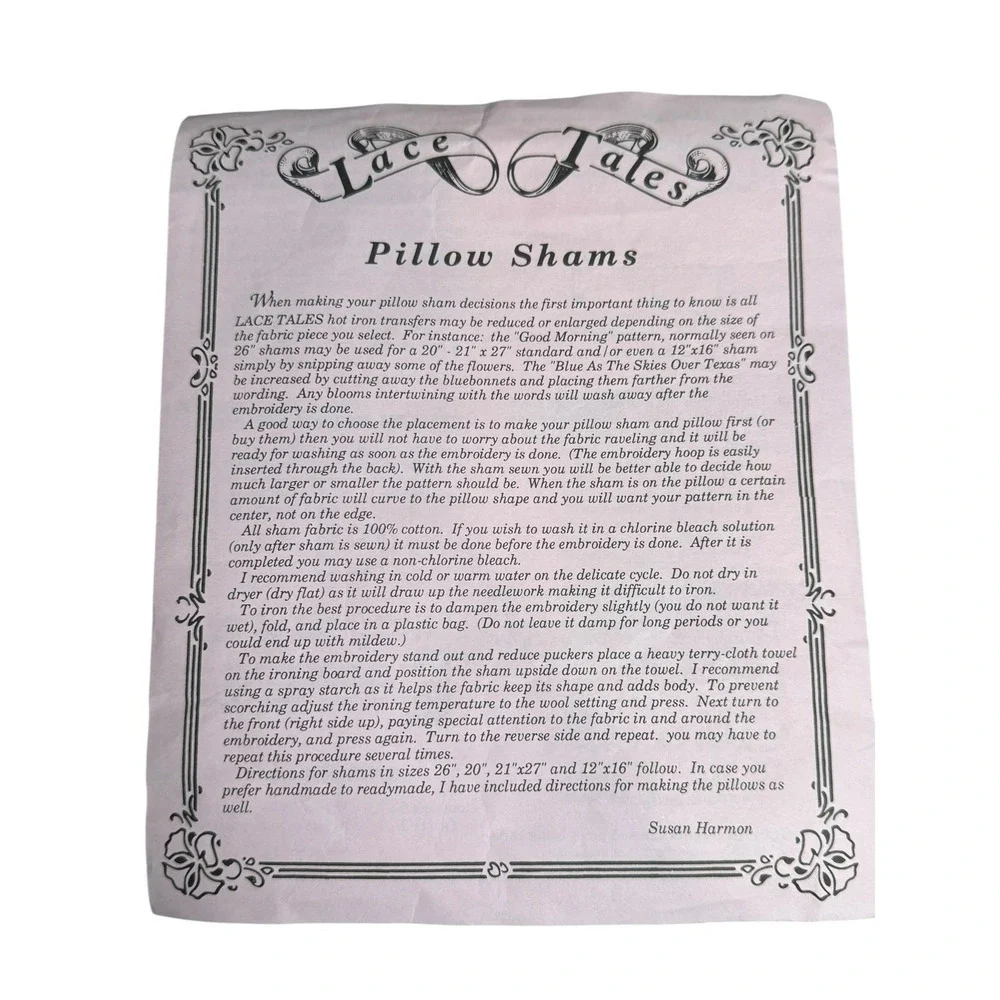 Vintage Embroidery Kit Lace Tales Pillow‎ Sham Needlepoint Good Morning Night
